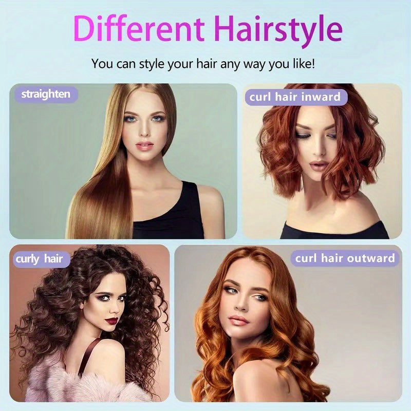 2000mAh USB charging ion hair straightener with rechargeable lithium battery fast heating digital display anti-scalding safety hair brush modern design suitable for all hair types