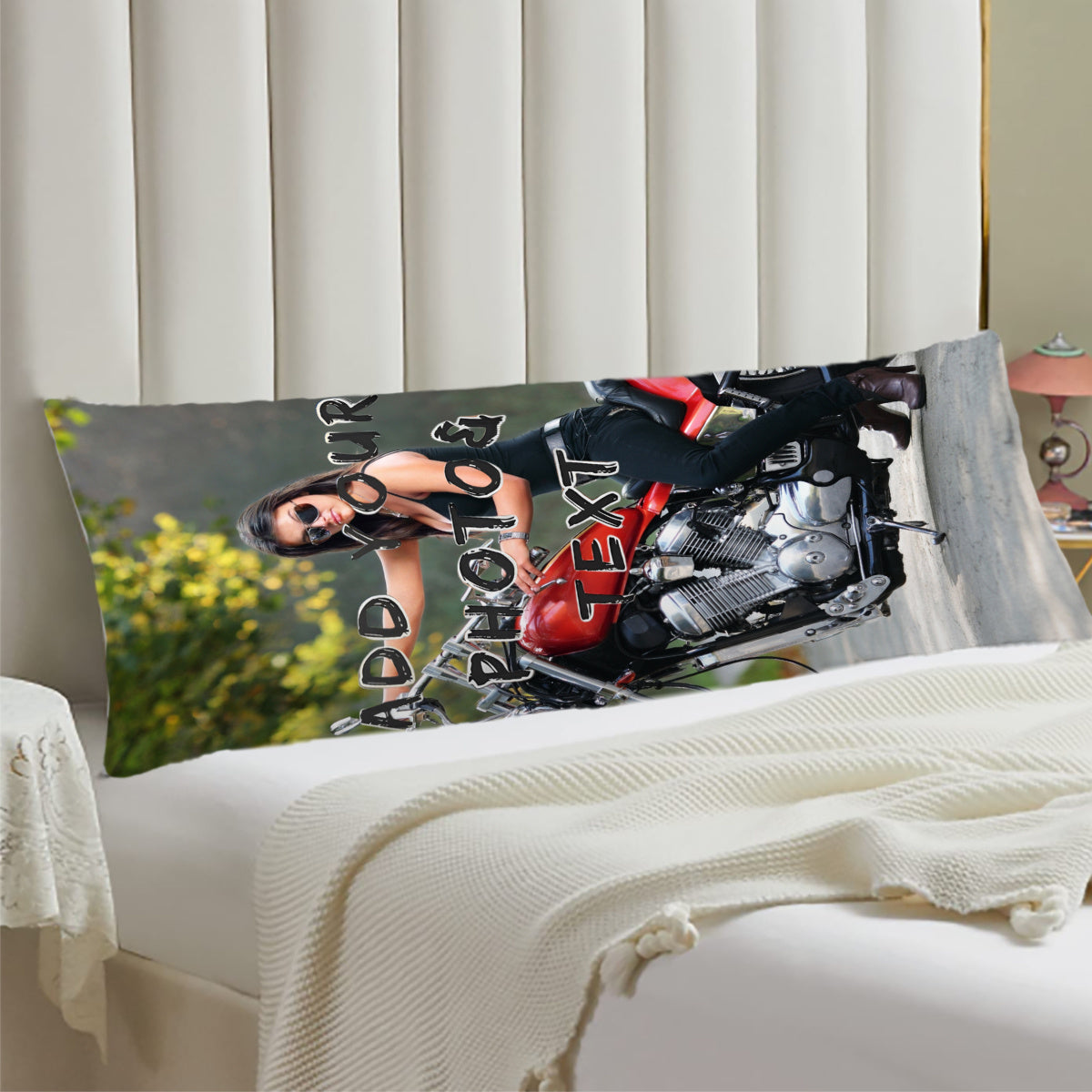 Индивидуальный чехол для сверхдлинной подушки - персонализированное фото или текст, ультра-мягкая плюшевая ткань с двусторонней печатью, идеальный рождественский подарок, размер 20"x54"