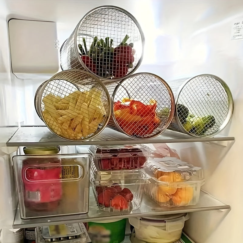 Stainless Steel BBQ Net Tube Grill Basket for Fish Vegetables and More