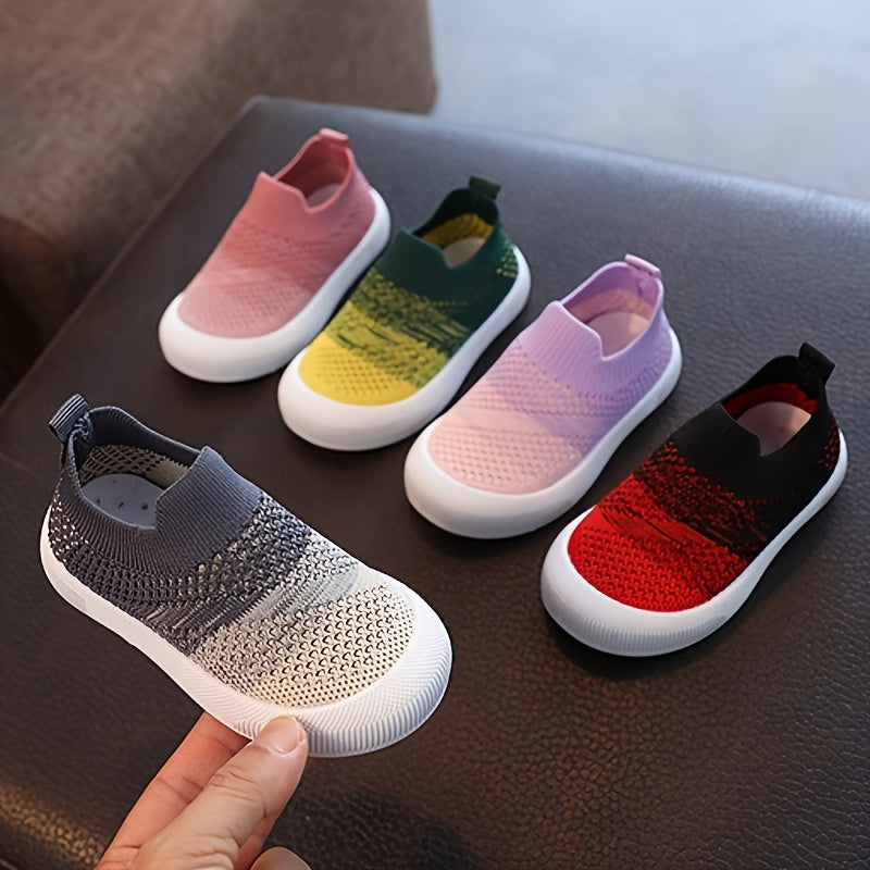 Boys Girls Breathable Woven Slip-On Sneakers for Spring and Autumn
