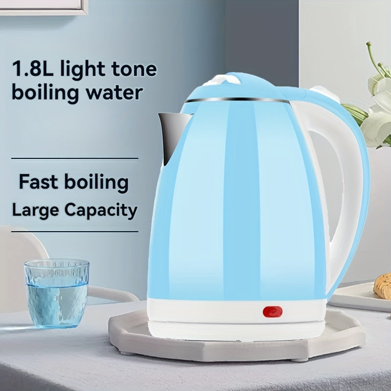 Electric Kettle 1.8L Light Blue Stainless Steel Fast Boiling Large Capacity