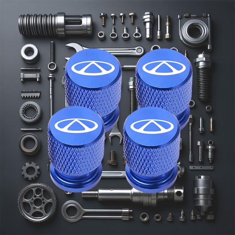 4 Pack 12mm Metal Wheel Valve Stem Caps Dustproof Leakproof Rubber Ring