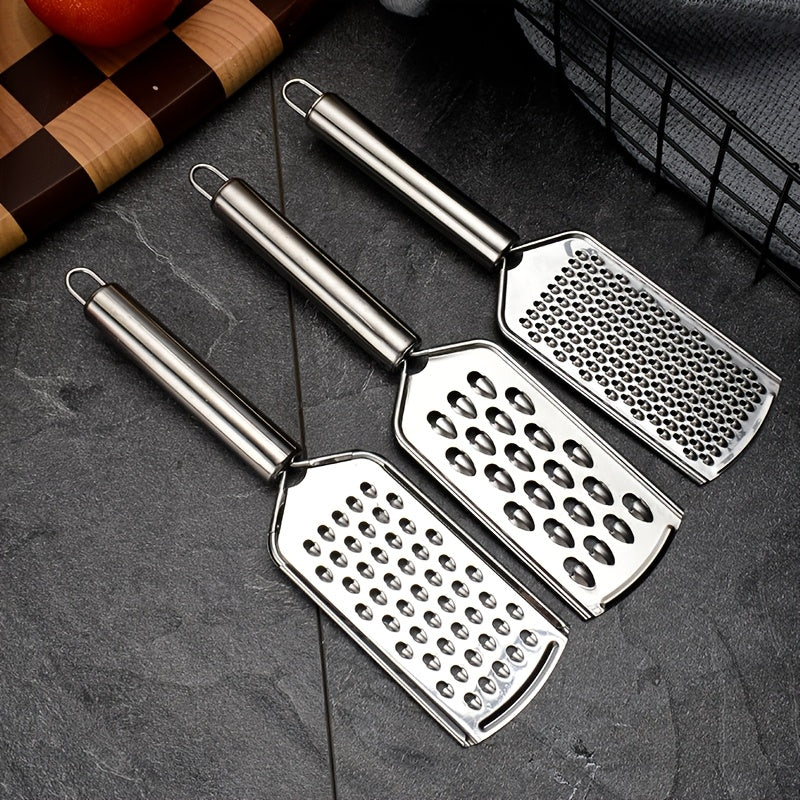 Set of 3 Stainless Steel Kitchen Graters for Vegetables and Cheese