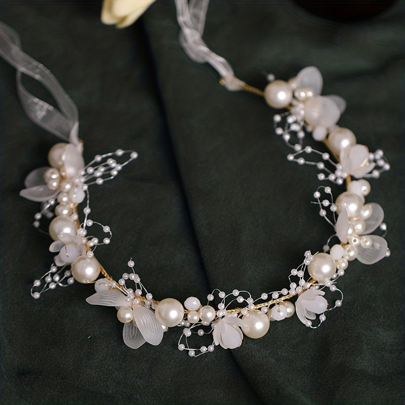 Women’s Angel-Inspired Headband with Faux Pearls for Daily Wear and Parties