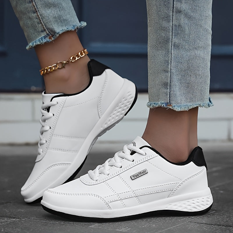 Women's Casual Lace-Up Sneakers with Platform Soft Sole Low Top All-Season