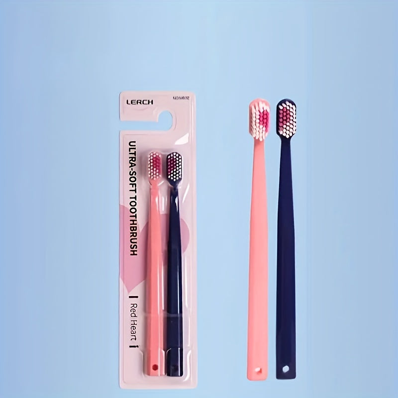 Couple Soft Bristle Toothbrushes Love Shape 2-Pack Family Set