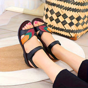 Women's Flat Sandals Open Toe Casual Ankle Strap Floral PVC Soles