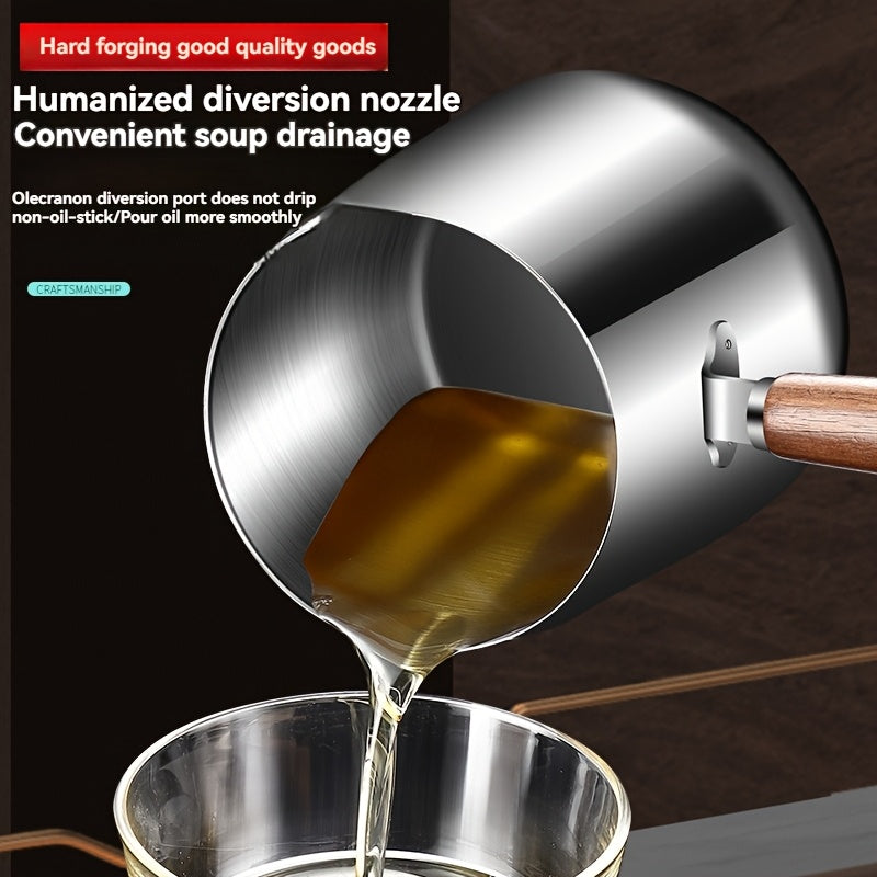 5-ta qismli zanglamaydigan po'latdan yasalgan chuqur qovurish to'plami 2000ml katta sig'imli, plita bilan mos keladi