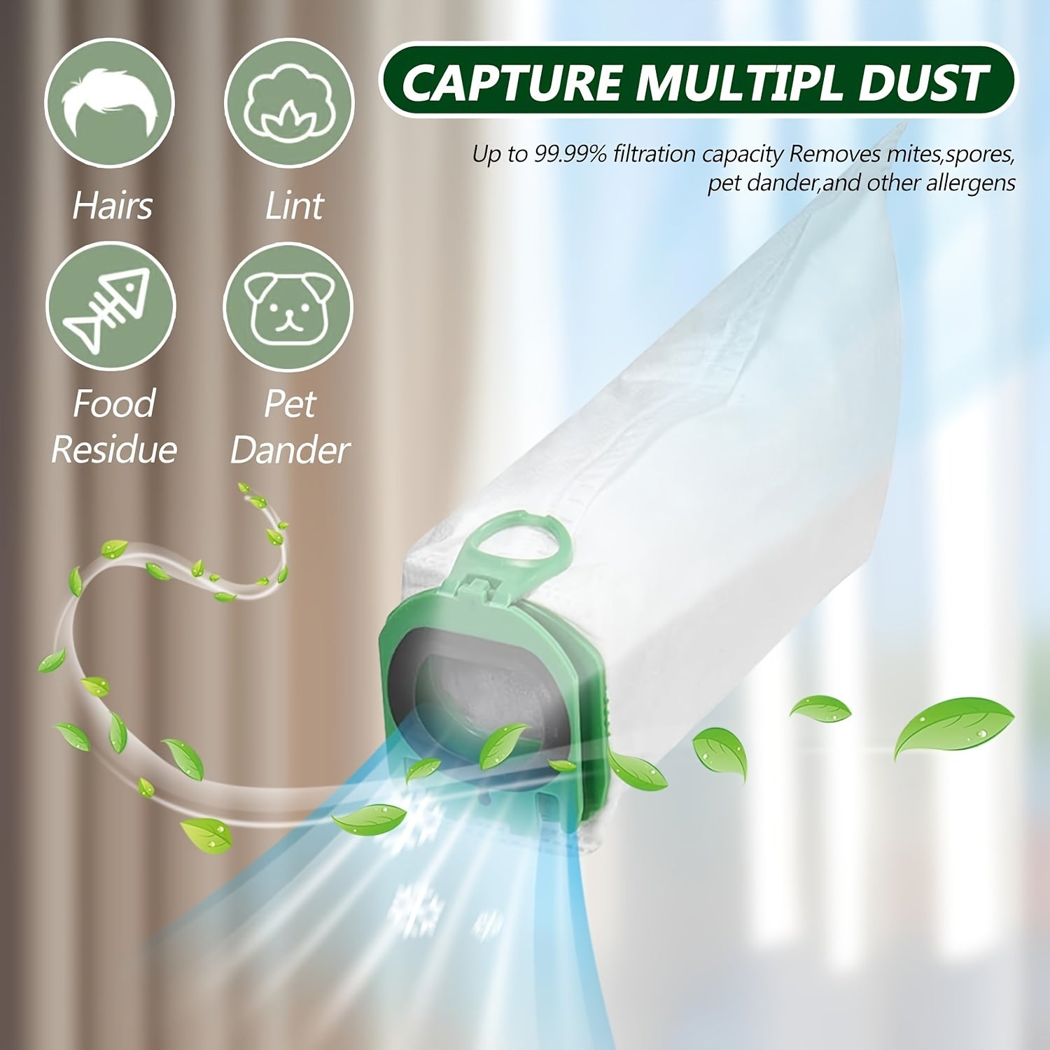 Vorwerk Kobold VB100 FP100 changyutgich aksessuarlar to'plamiga moslashtiring: 10 ta original almashtirish filtr sumkalarini o'z ichiga oladi.