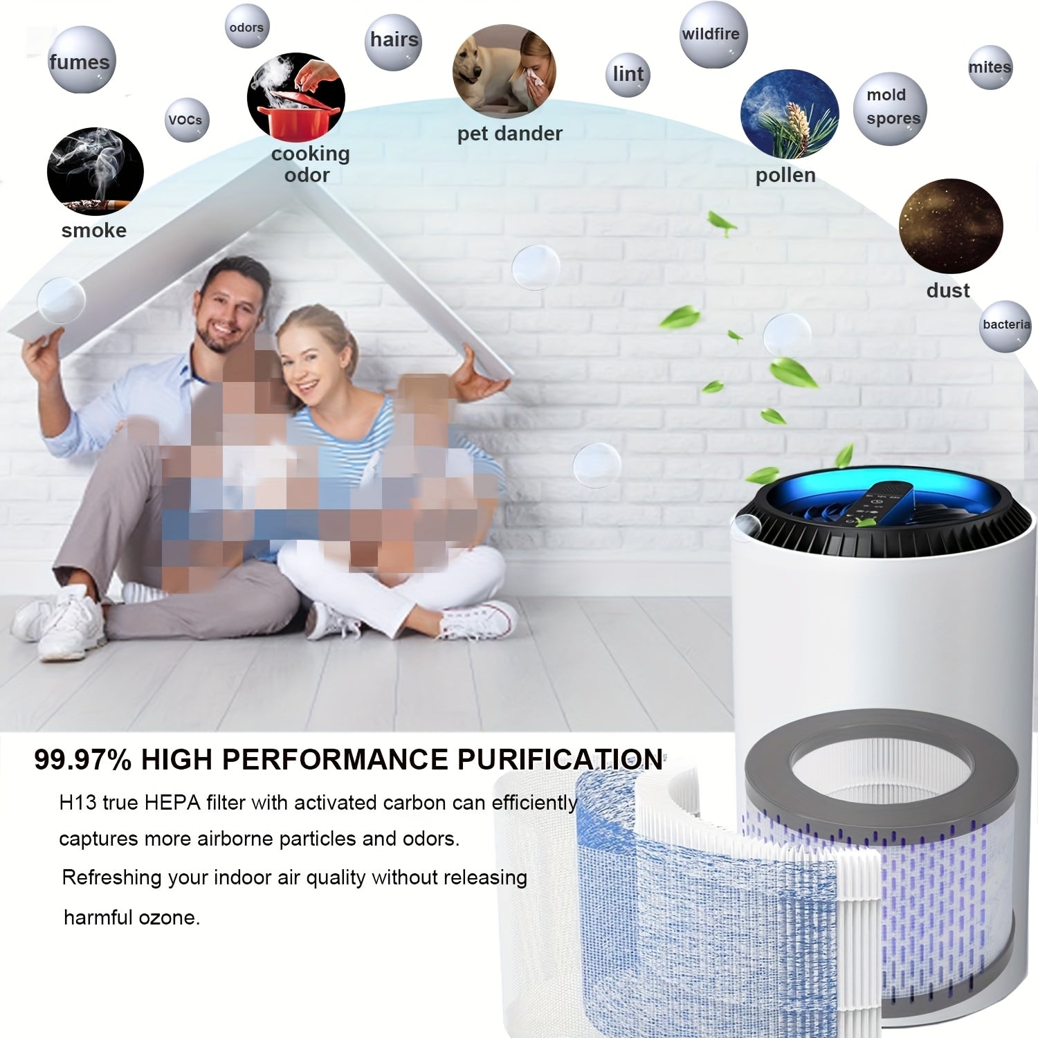 HEPA Replacement Filter for Air Purifiers High-Efficiency Particulate Air Filter