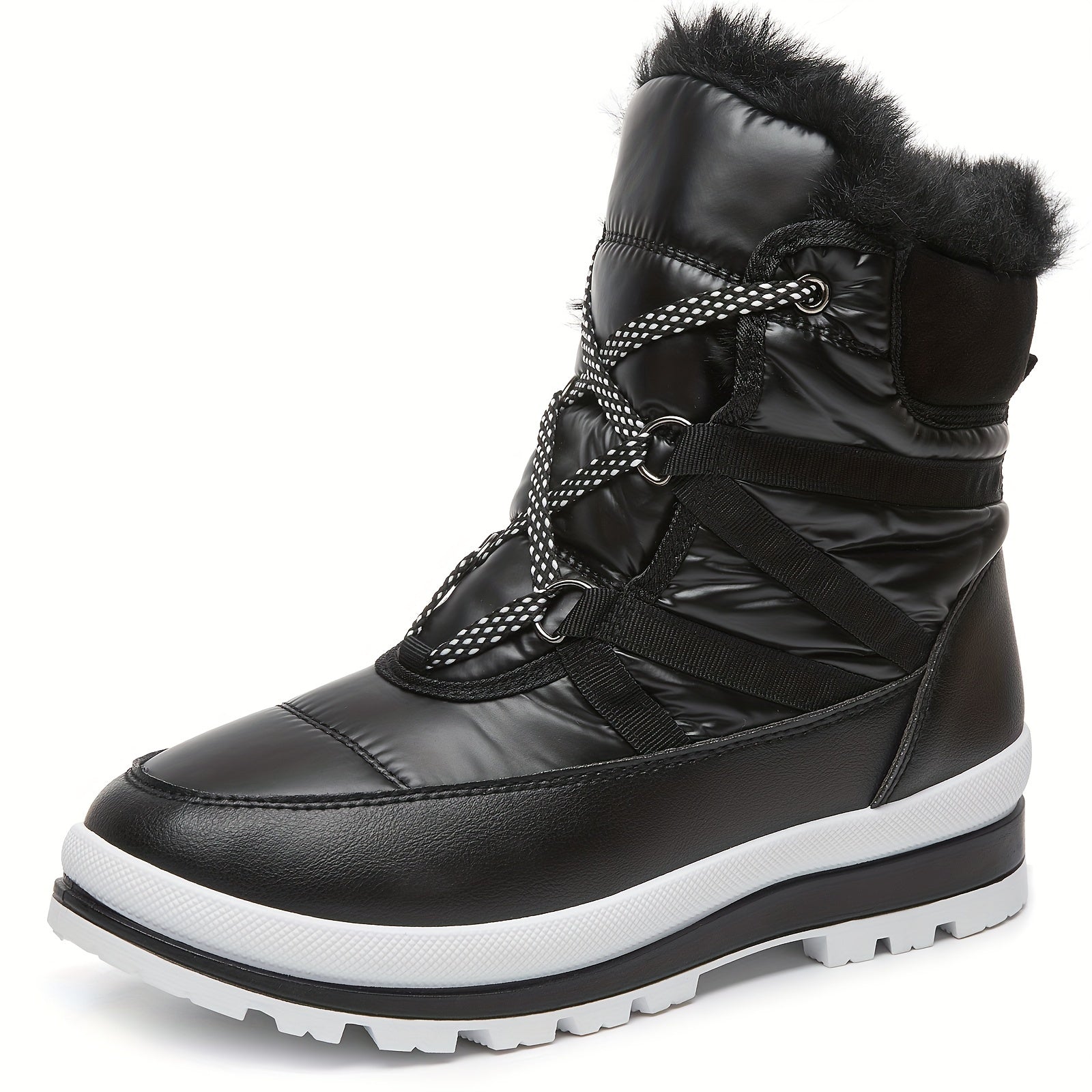 Women's Fleece-Lined Mid-Calf Winter Boots with Thick Platform Sole