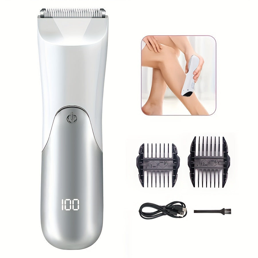 Men's Abdominal Body Hair Trimmer Electric Waterproof Razor with Guards