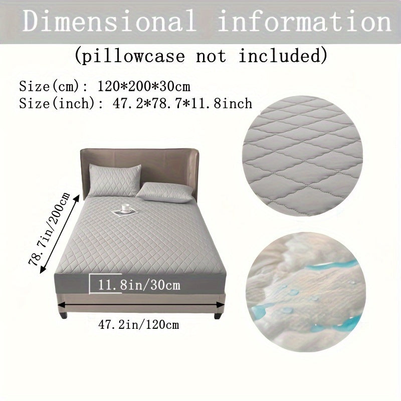 Waterproof Fitted Sheet with Geometric Embossed Pattern Deep Pocket Bed Sheet for Bedroom and Guest Room