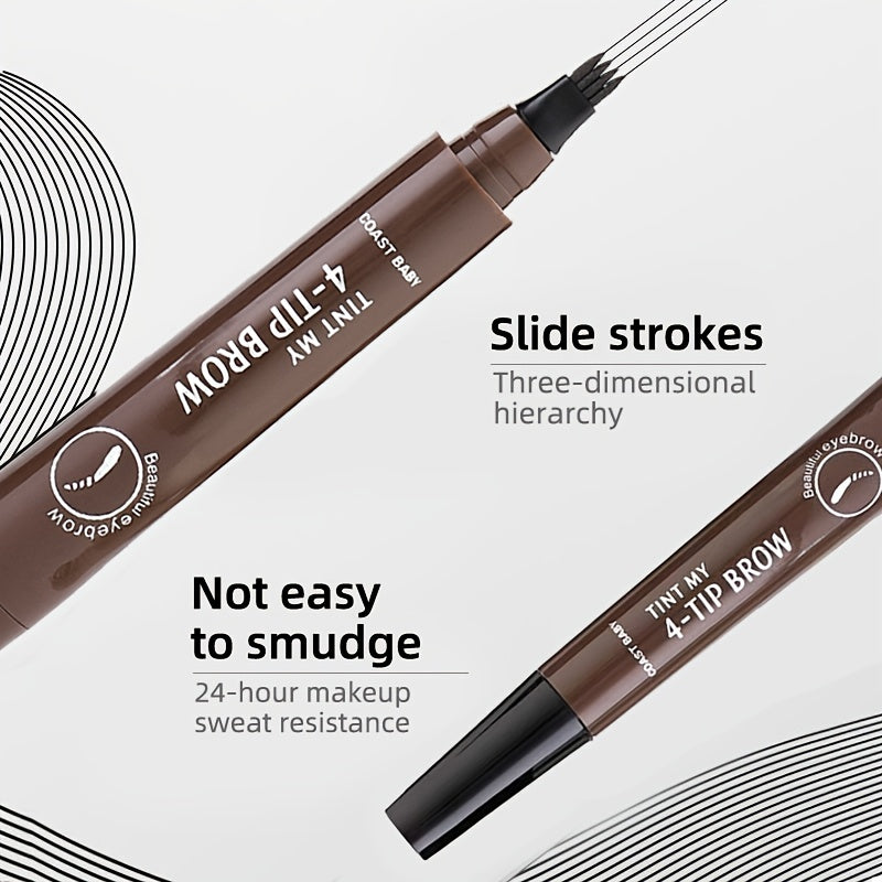 Kids Tint My 4-Tip Brow Pens Set Dual Shades Waterproof Sweat-Resistant