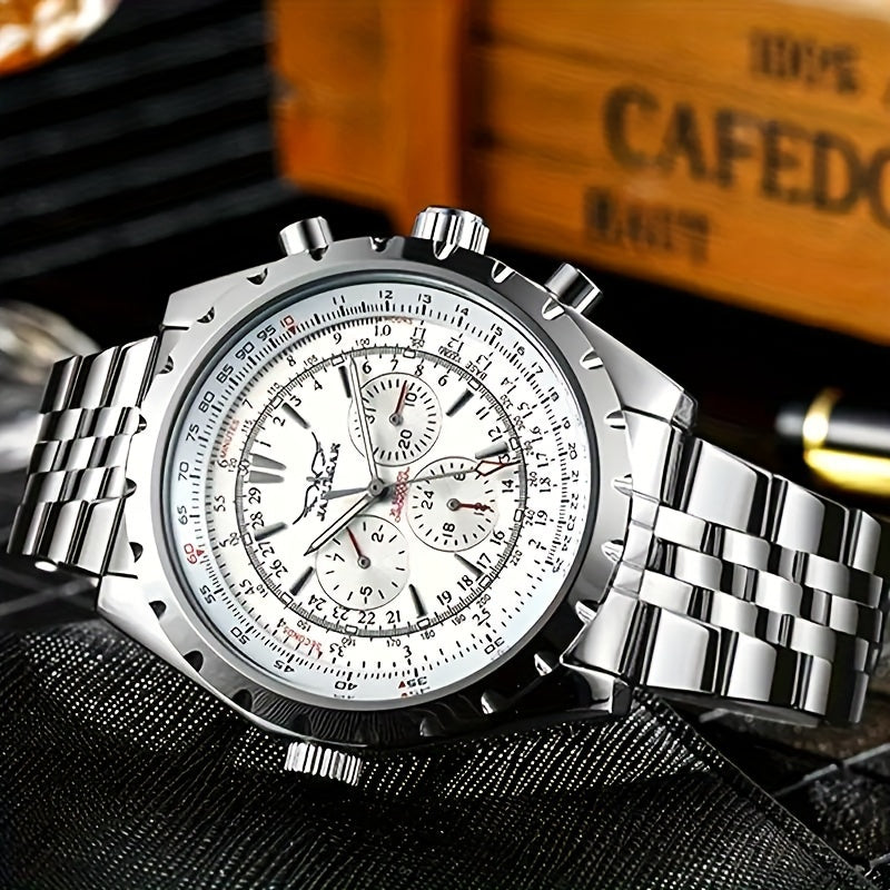 Men's Mechanical Watch Stainless Steel Hollow Large Dial Fashionable Gift