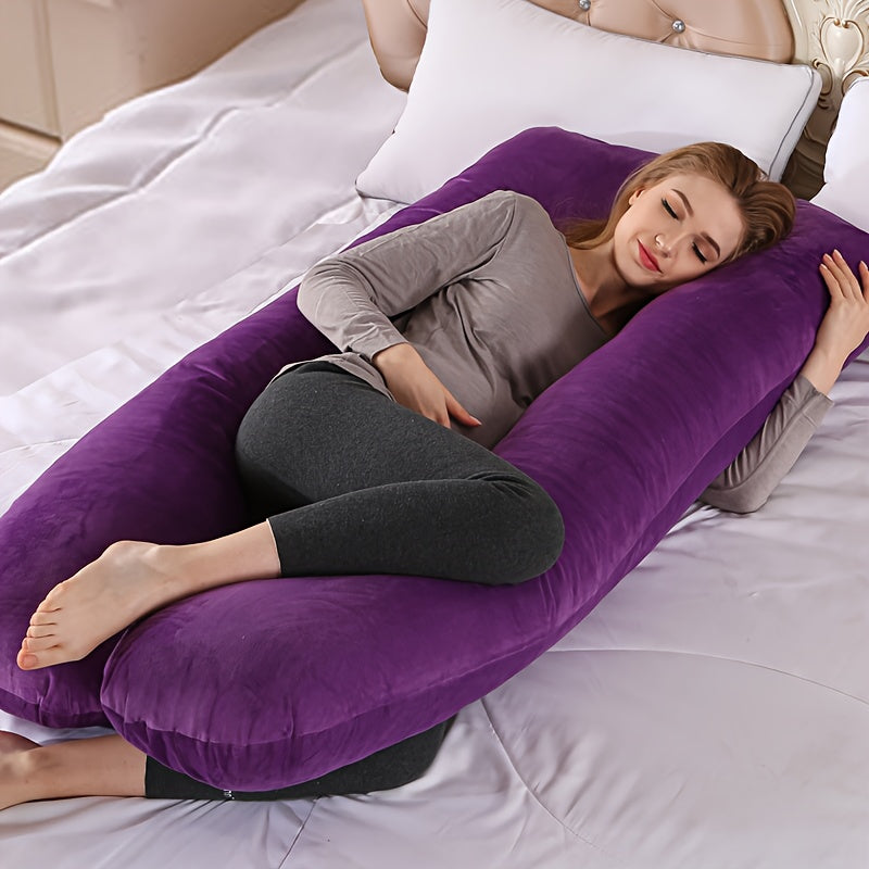 Ultra-Soft U-Shaped Maternity Pillow Full Body Support Removable Cover