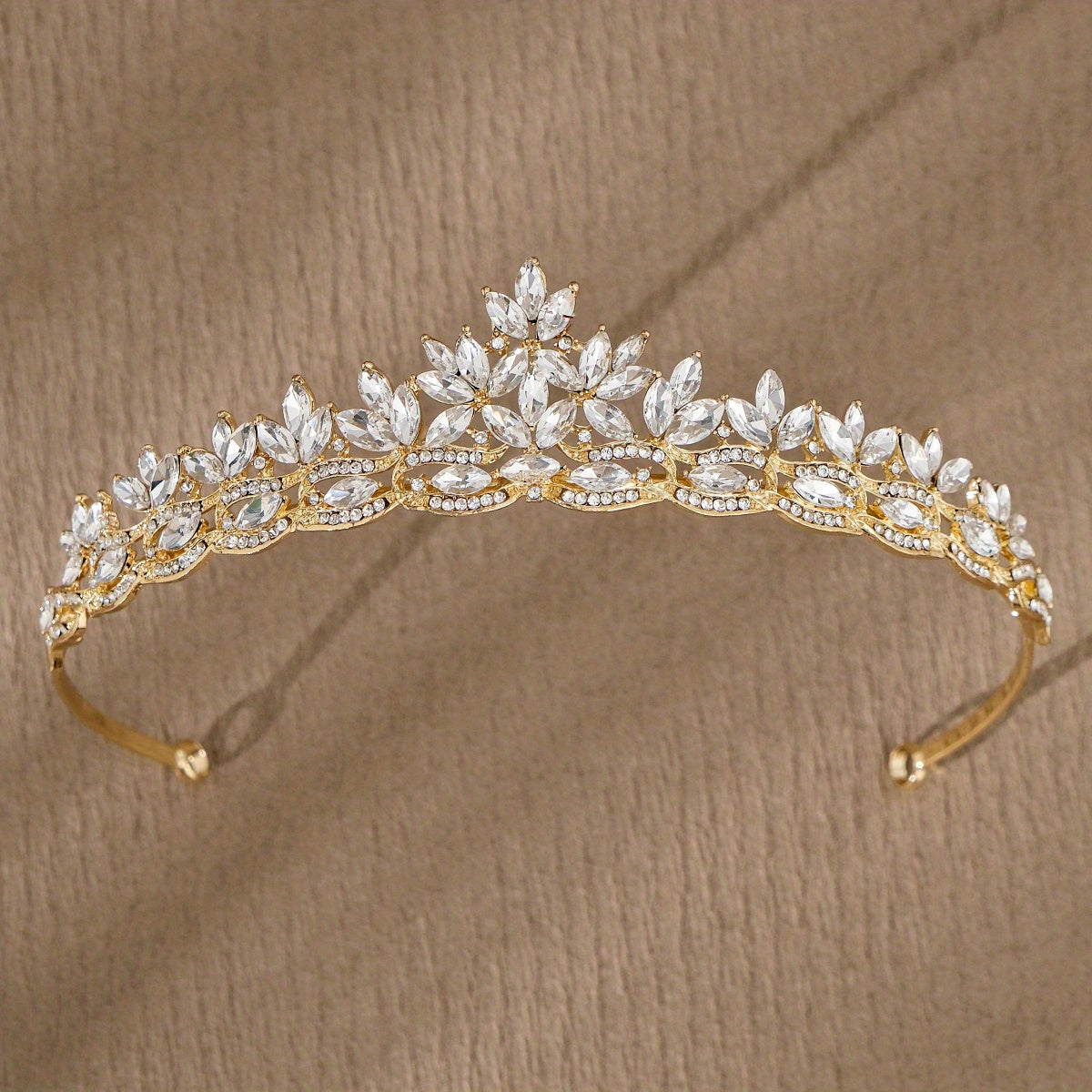 Corona de tiara nupcial con cristales de marquise para boda y ocasión especial