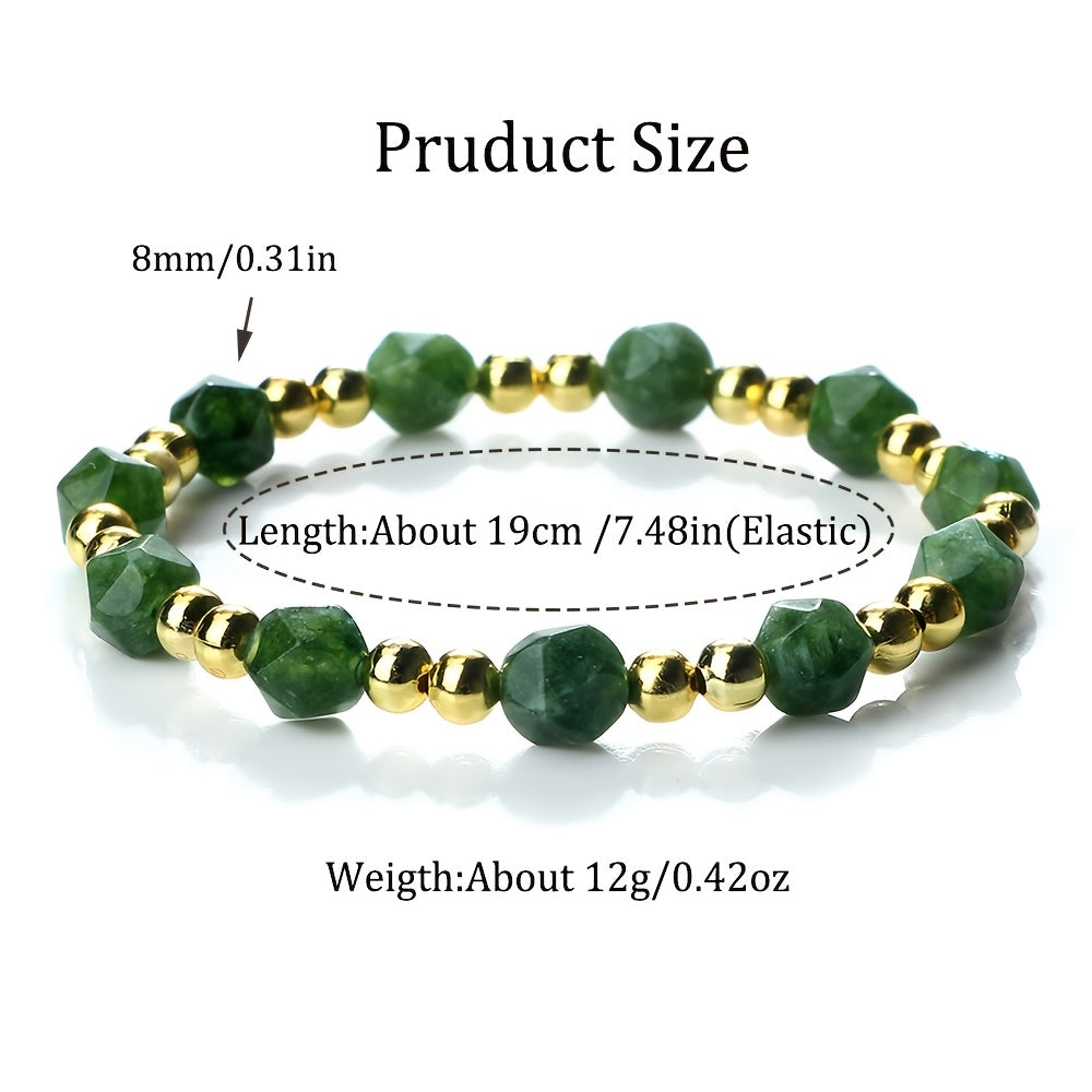 Natural Aventurine and Dongling Stone Beaded Bracelet for Women 8mm Healing Jewelry