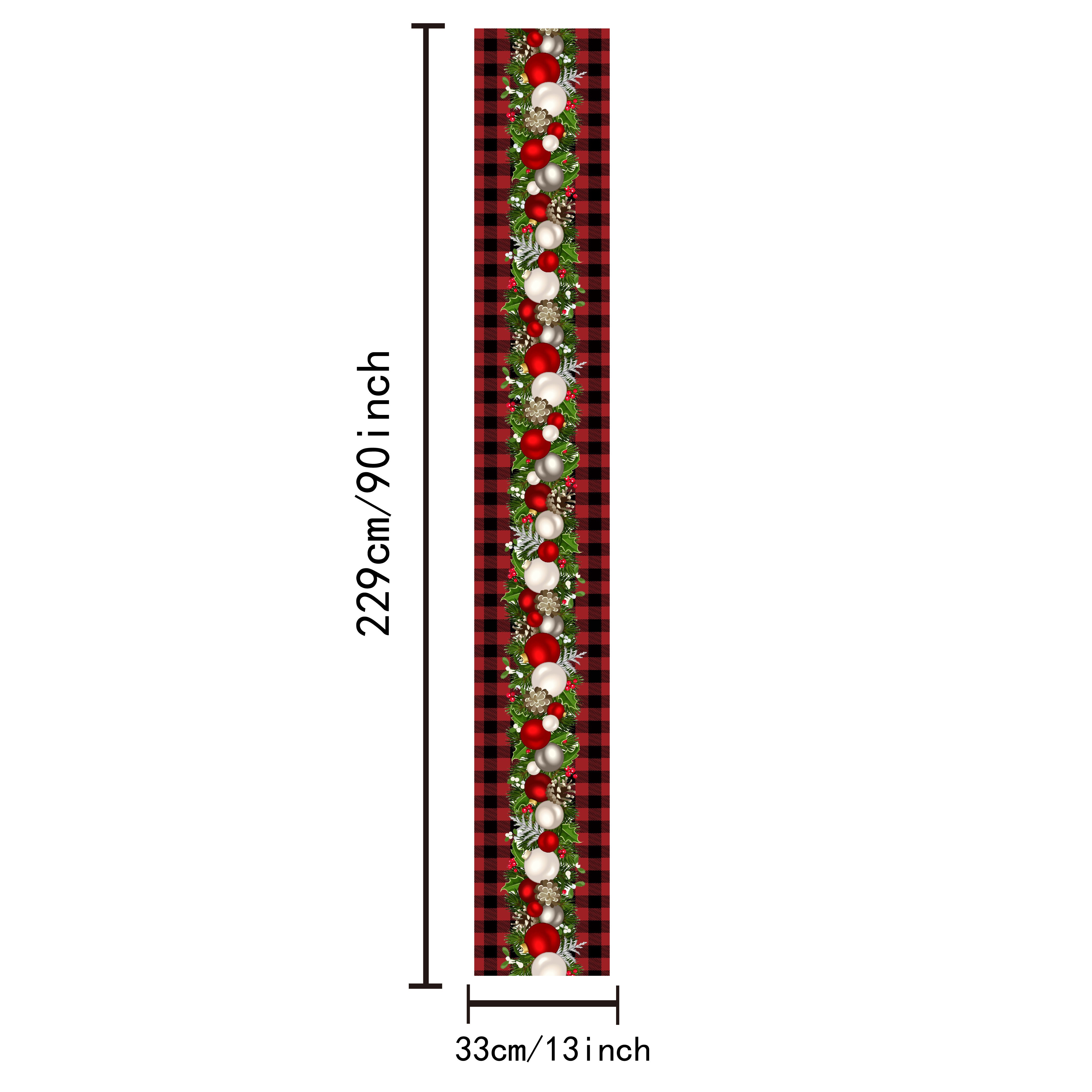 Полиэстеровая скатерть для стола "С Рождеством" в красно-черной клетке для праздничного декора и подарков