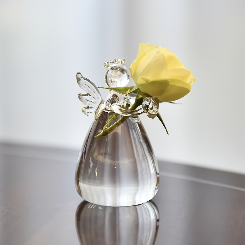 Glass Angel-Shaped Vase for Flowers Dried or Fresh Decorative Home Decor