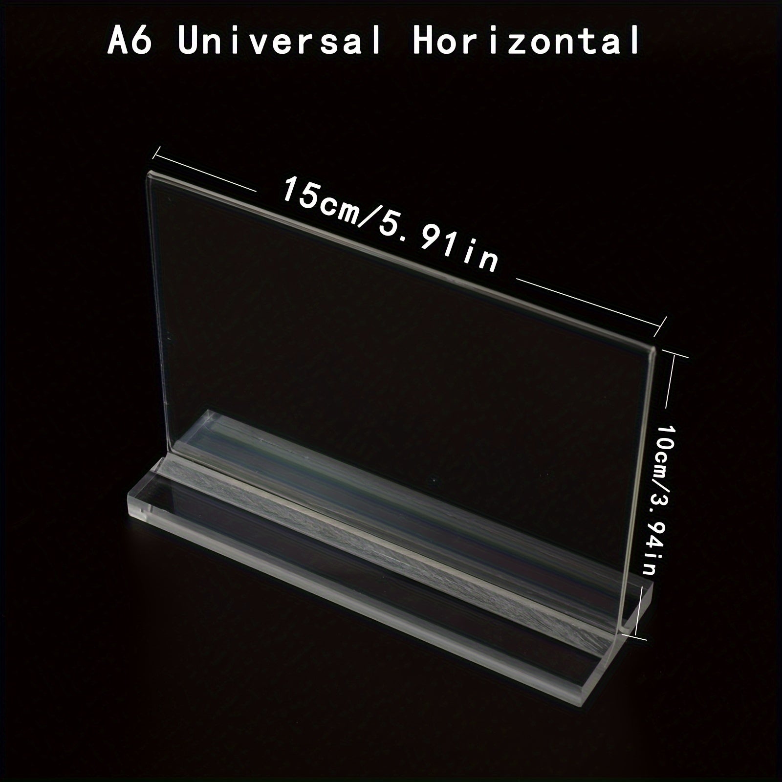 4 Acrylic Sign Holders for A5 A6 Labels Transparent Display Stands for Desk Counter