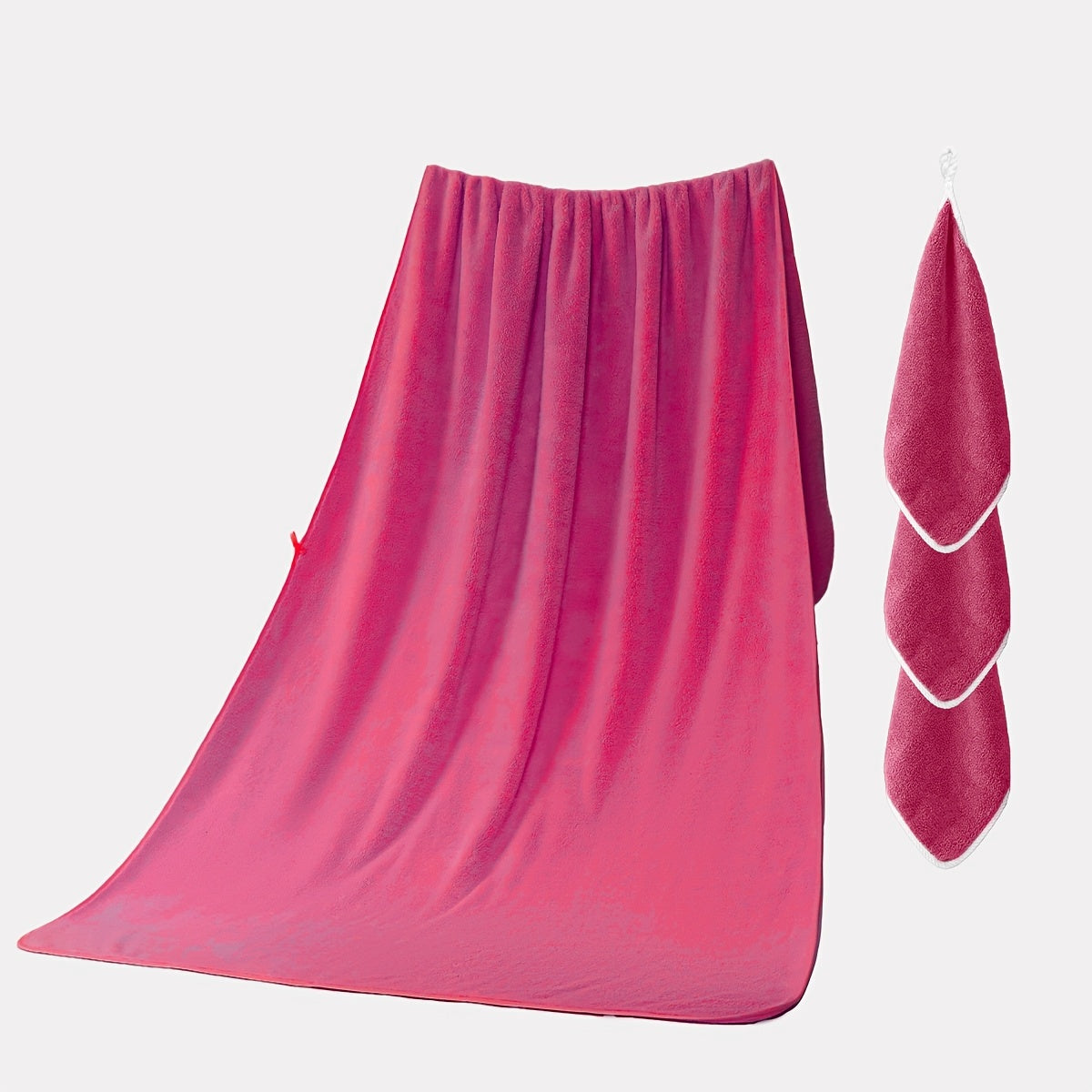 Juego de 4 toallas de algodón, incluyendo 1 XL y 3 toallas de mano para uso en el baño