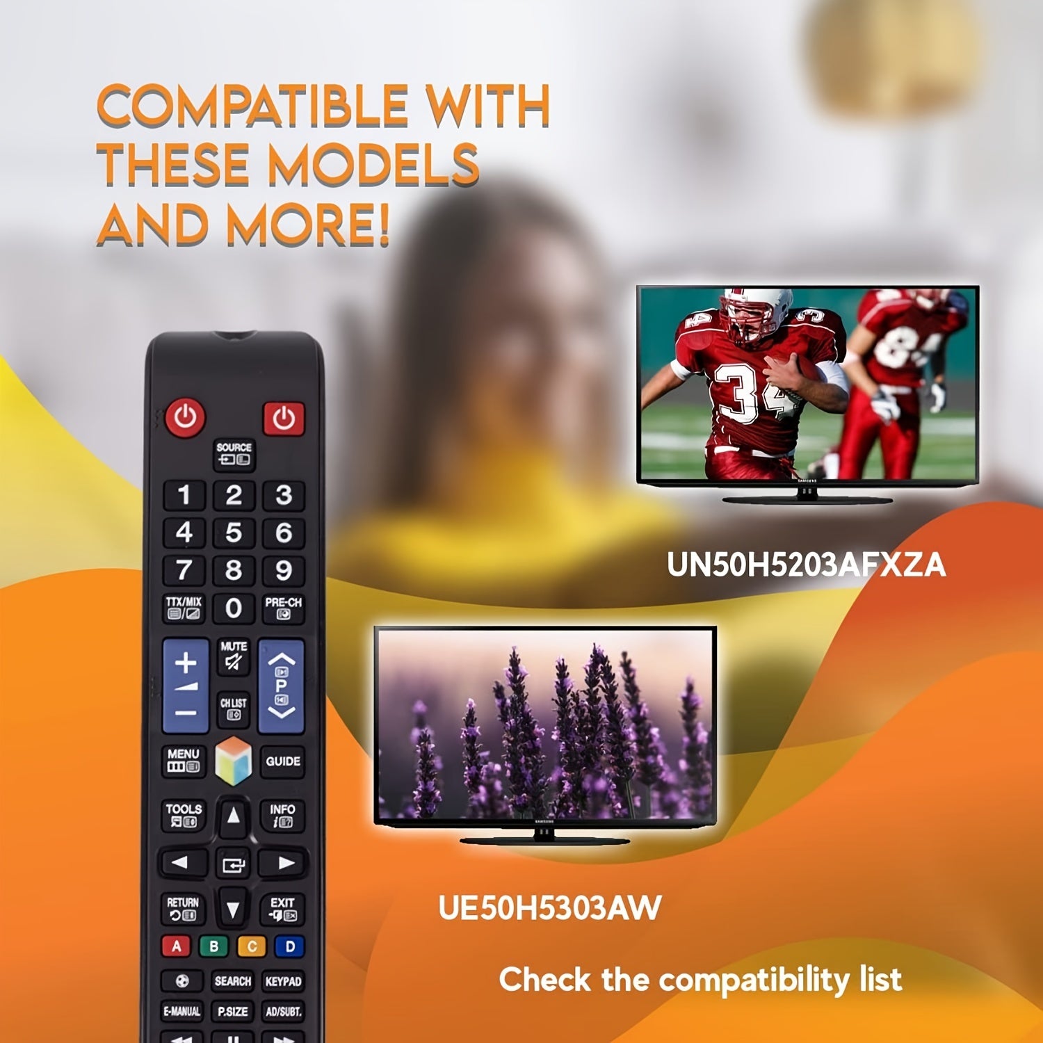 Control remoto de reemplazo para televisor Samsung LED Sin necesidad de programación plástico duradero