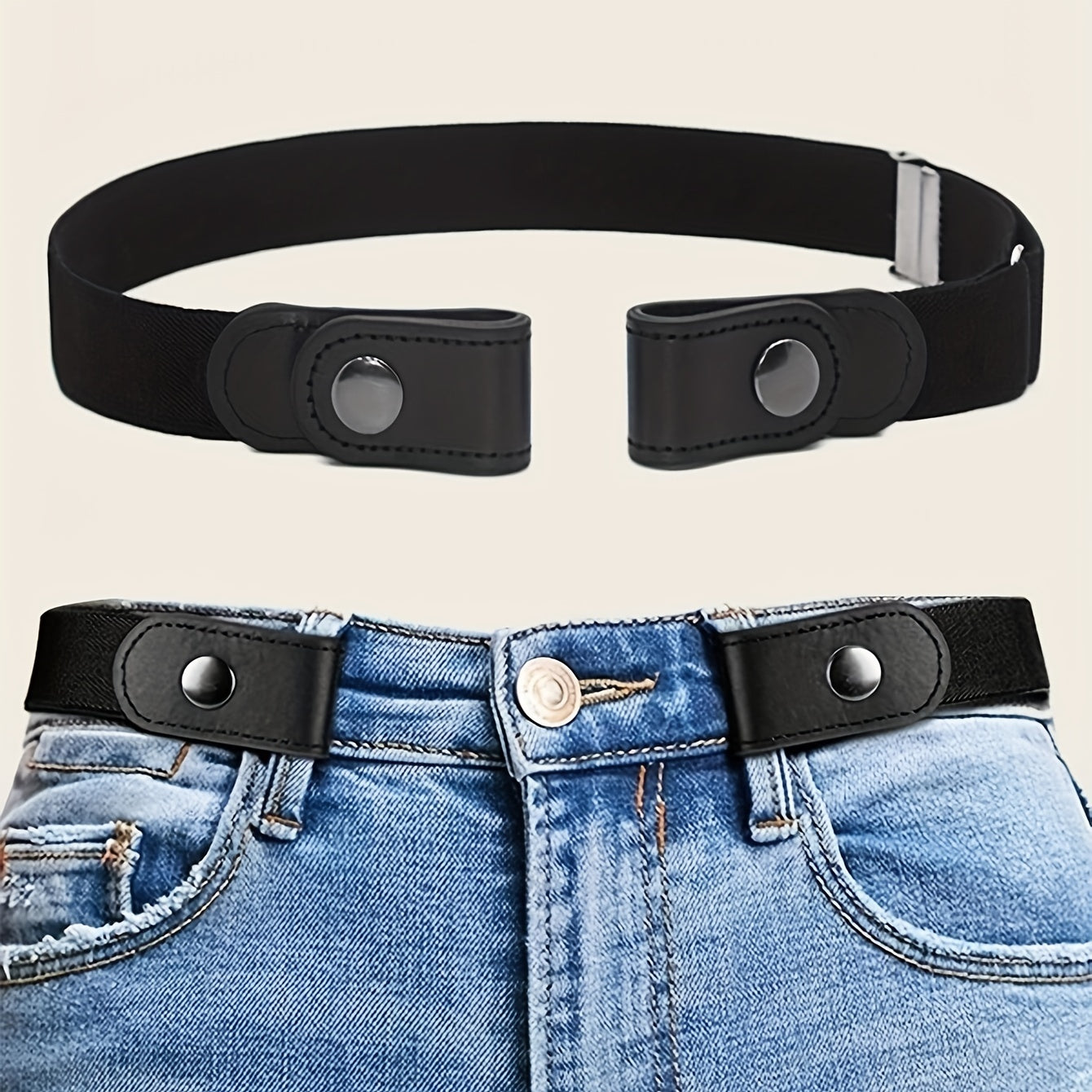 Unisex Elastic No-Hole Invisible Waist Belt Adjustable Tightener