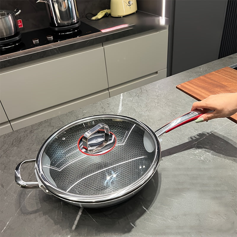 Stainless Steel Frying Pan Nonstick Scratch-Resistant Fast Heat Conducting Cookware
