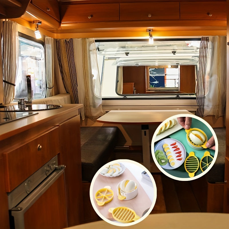 3-in-1 tuxum kesgich, oshxona asbobi, qattiq pishgan tuxumlar, mevalar uchun, elektrsiz