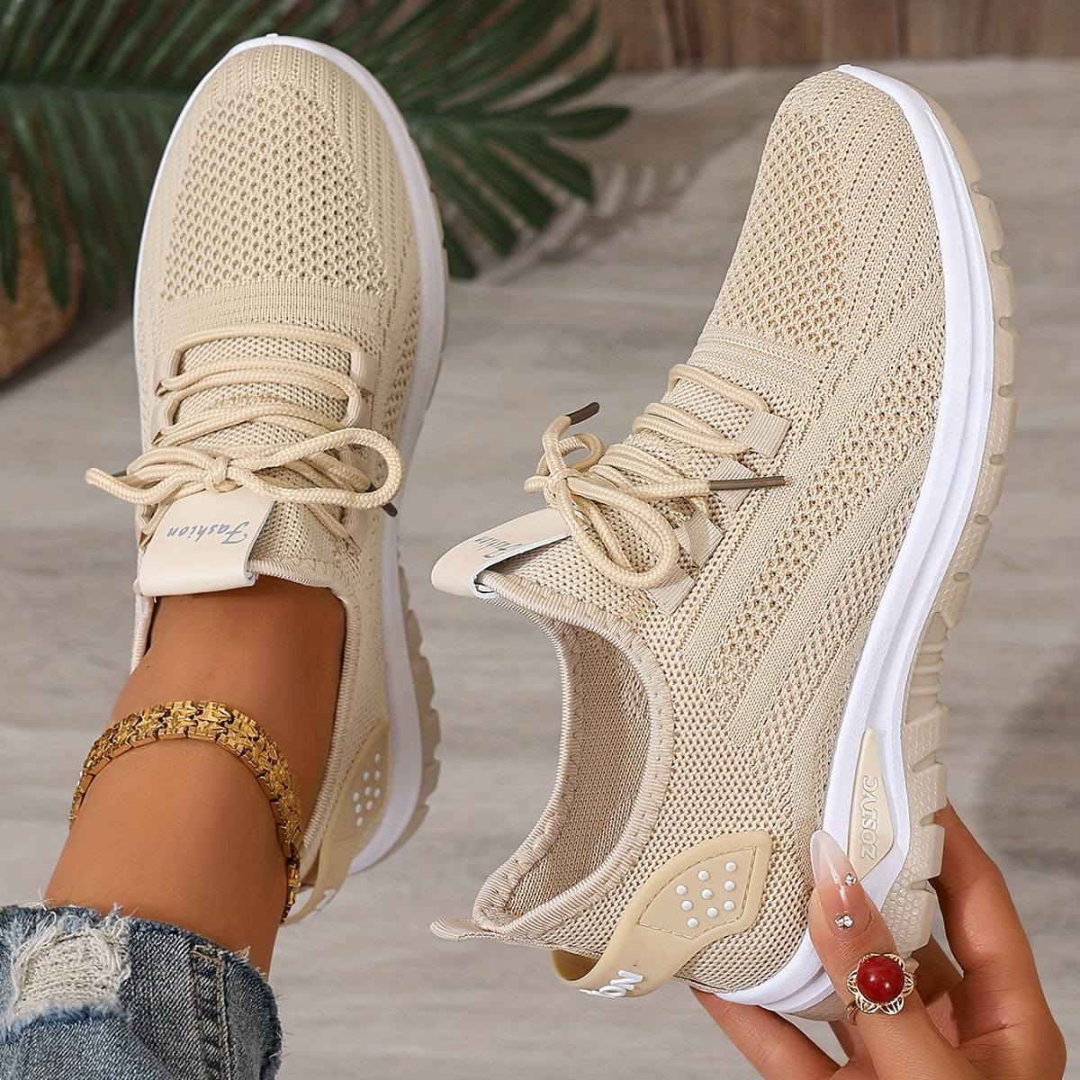 Women's Mesh Casual Slip-On Sneakers White Black Summer Beach Walking