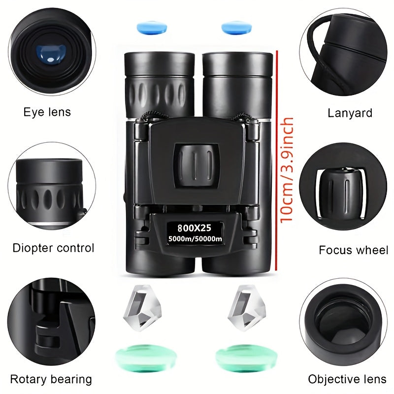 Binoculares de zoom HD portátiles para acampada y turismo al aire libre