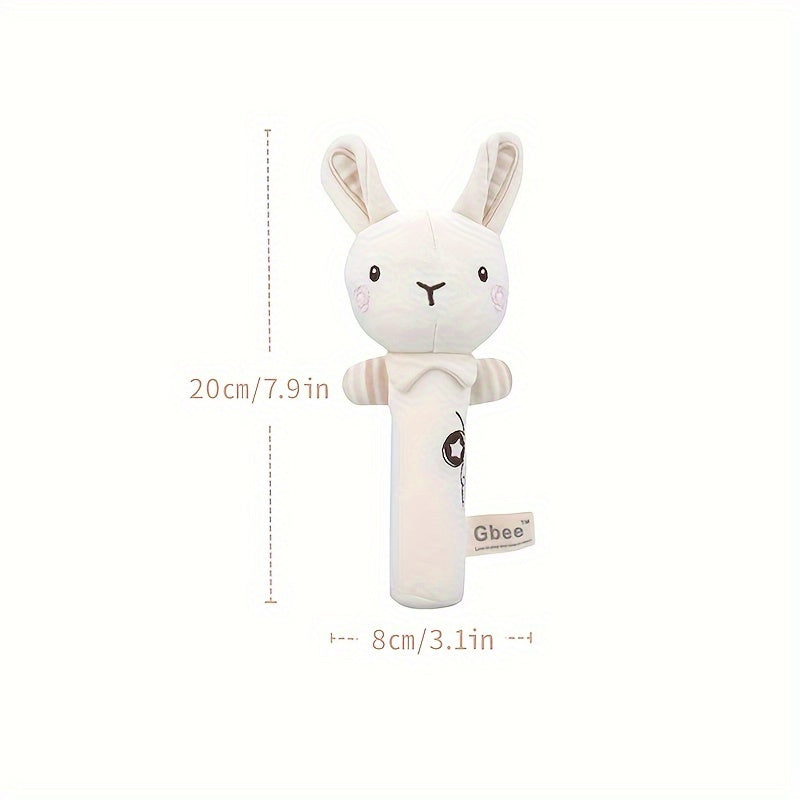 2 ta paxta rattles to'plami, 0-1 yoshdagi bolalar uchun yumshoq tutqichli o'yinchoqlar, shirin qo'ng'iroq ovozlari bilan, bej rangda - chaqaloqlar uchun mukammal qulay o'yin do'stlari