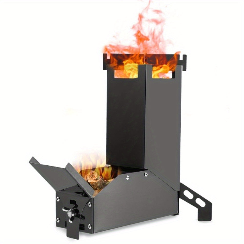 Portable Titanium Alloy Rocket Stove for Camping and BBQ with Storage Bag