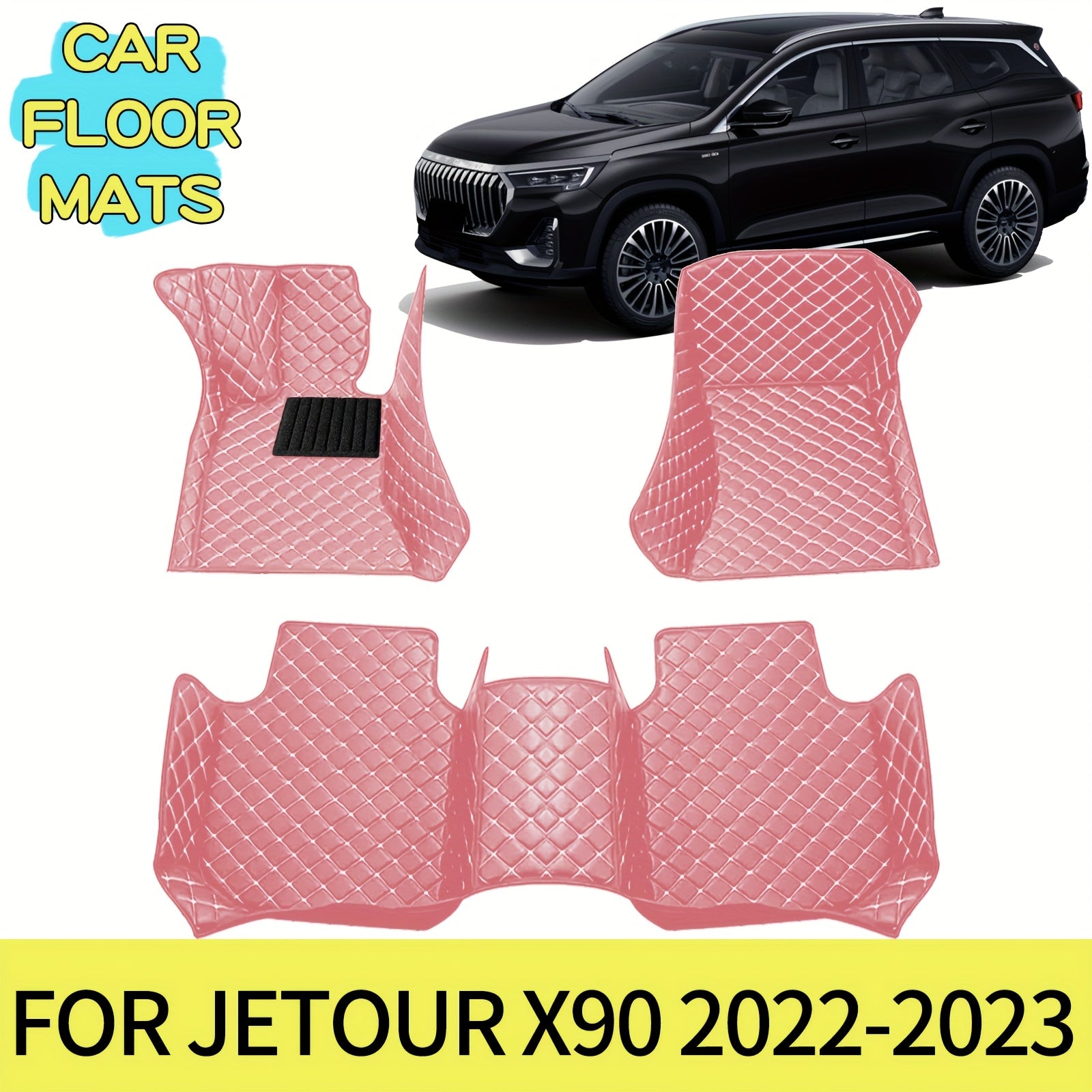 3 Pieces Car Floor Mats Set Durable Easy to Clean for SUV 2022-2023