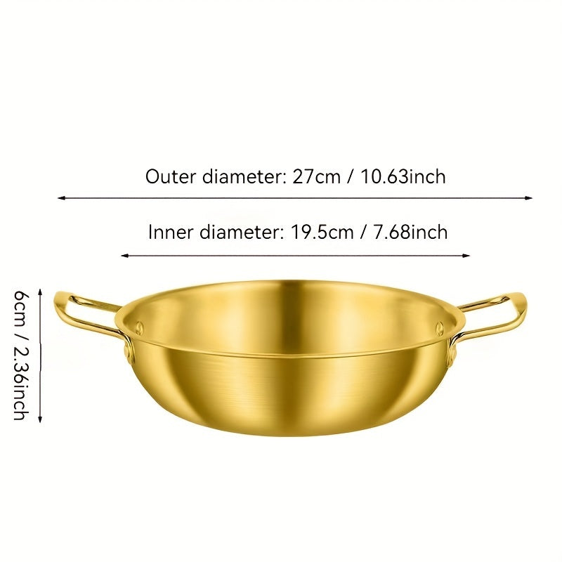 Olla de acero inoxidable para fideos con diseño de hilo dorado cookware