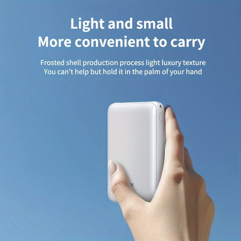 5000mAh Portable Power Bank with USB-C Dual Outputs for iPhone and Android