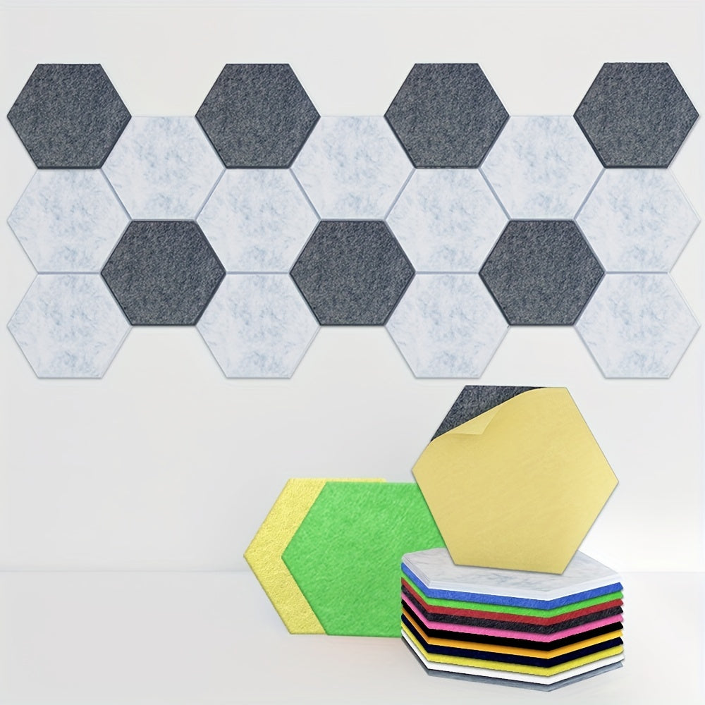 12 piezas de paneles de espuma acústica hexagonales para aislamiento acústico, pegatinas para paredes, ideales para estudio, dormitorio, oficina