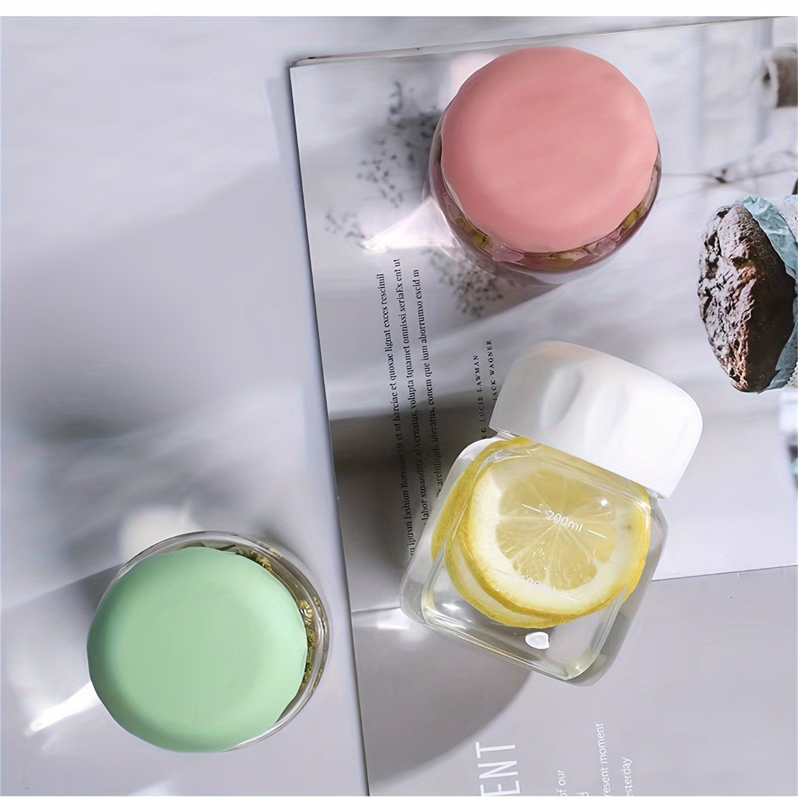 Botella de agua de vidrio de 300ml a prueba de fugas, portátil, libre de BPA para cocina y comedor