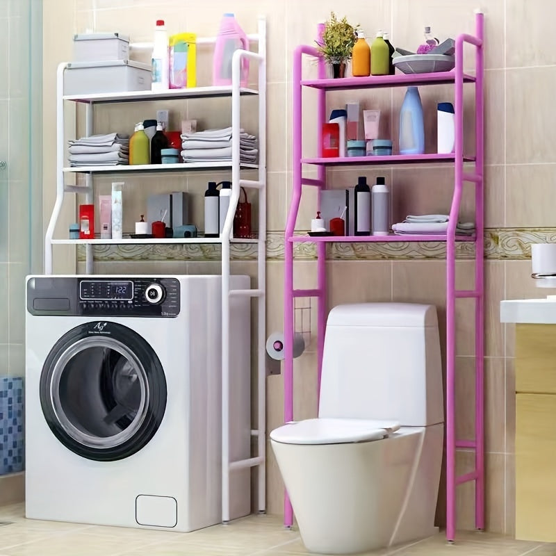 White 3-Tier Metal Bathroom Storage Rack Freestanding Organizer for Toiletries