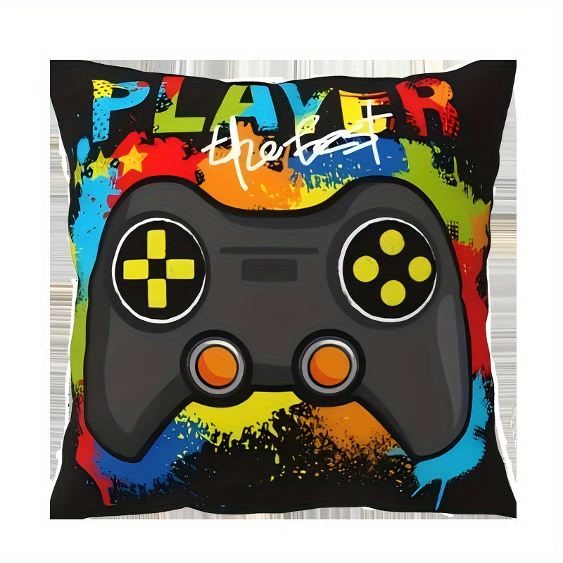 Reversible Gaming Throw Pillow Cover 44x44cm for Game Room Couch Decor