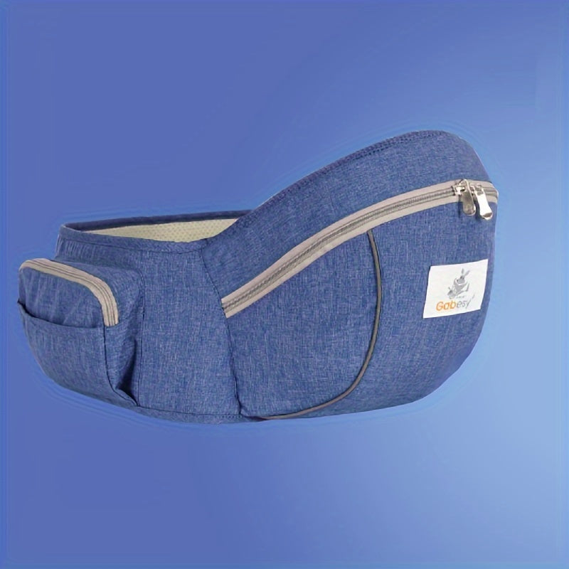 Gray Baby Carrier Waist Seat Hip Seat with Storage Safety Certified for On-the-Go Parents