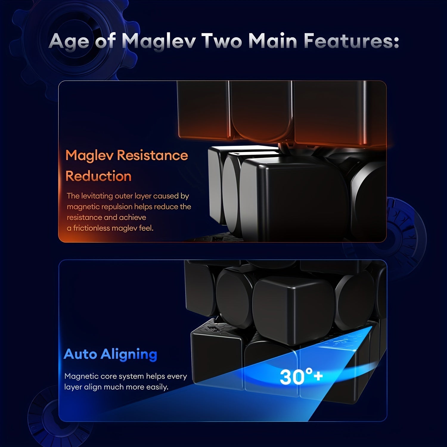 Cubos de velocidad magnéticos Maglev 3x3 con imanes para competición profesional y resolución rápida