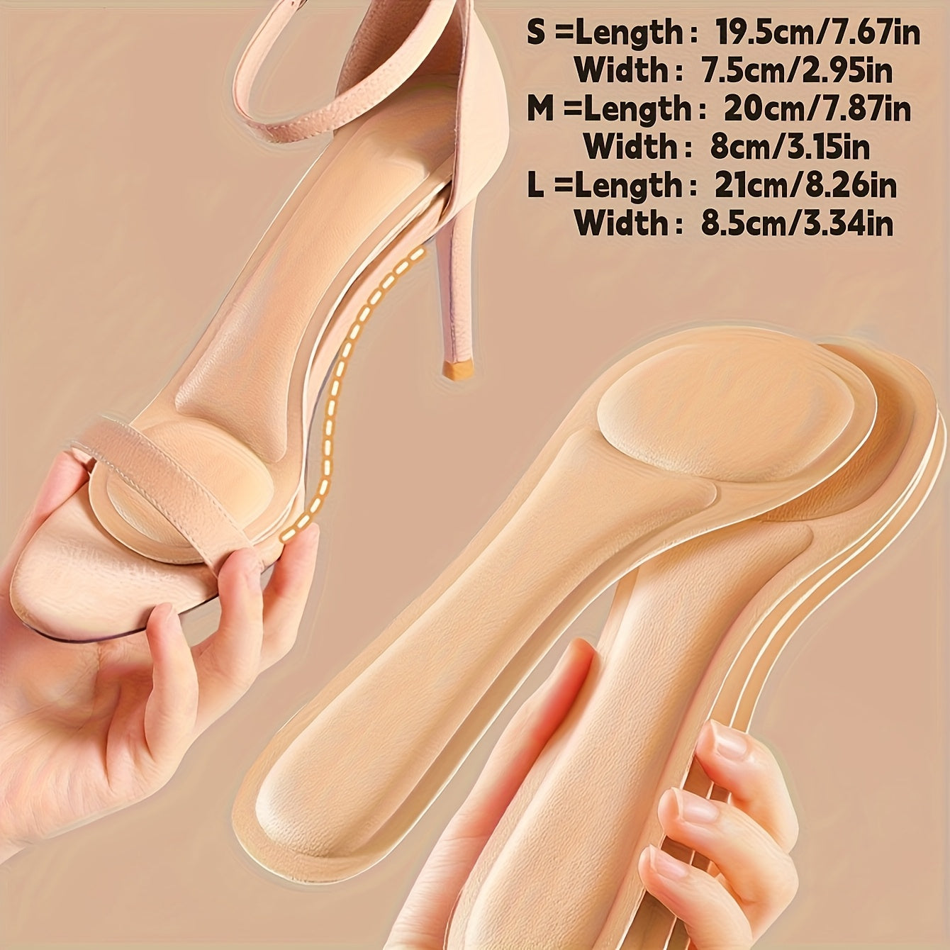 Women's Self-Adhesive Sweat-Absorbing Anti-Slip High Heels with Soft Insoles