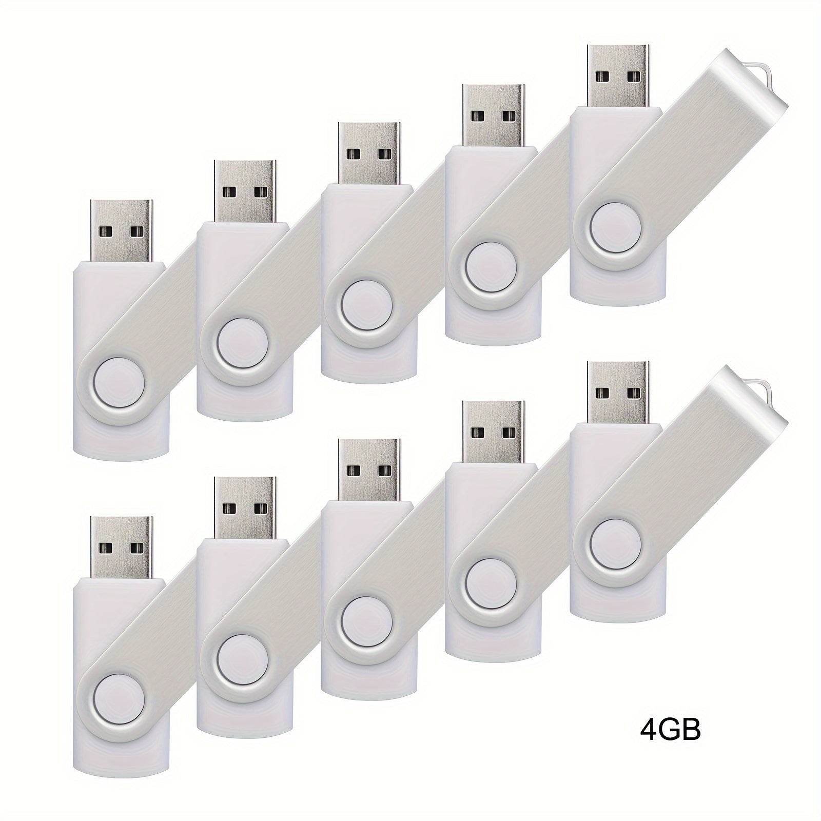 10 ta USB 2.0 flesh drayvlar 4GB 8GB 16GB 32GB 64GB aylanadigan LED indikator bilan