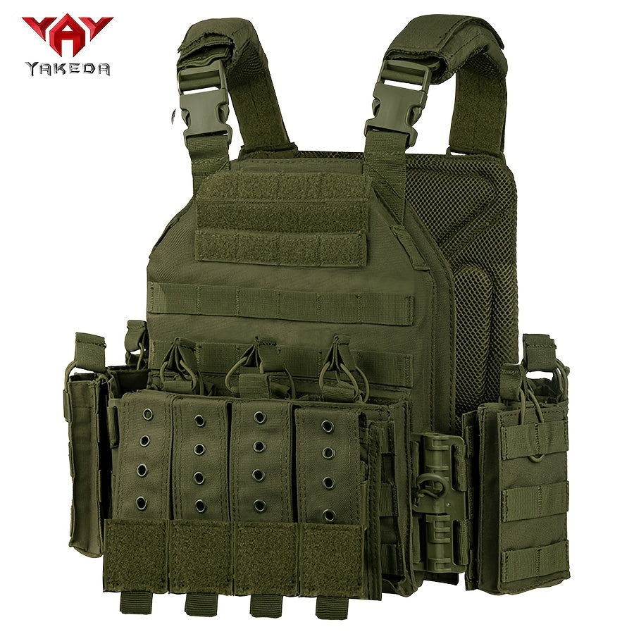 Tactical Training Vest for Adults Breathable Tear-Resistant Polyester Expandable Outdoor Sports Black