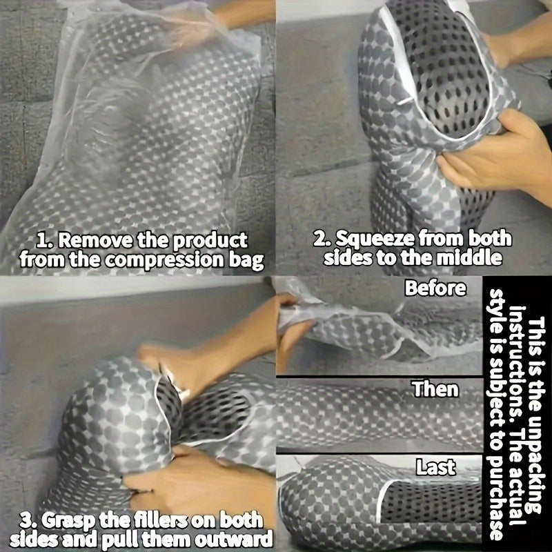 2-комплект ортопедических подушек для шейного отдела с поддержкой для сна на боку, спине и животе