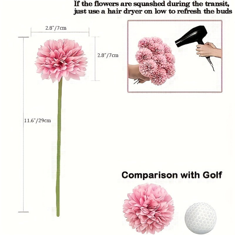 20 Pieces White Artificial Chrysanthemum Bouquet Polyester Flowers for Home Decor Weddings Parties