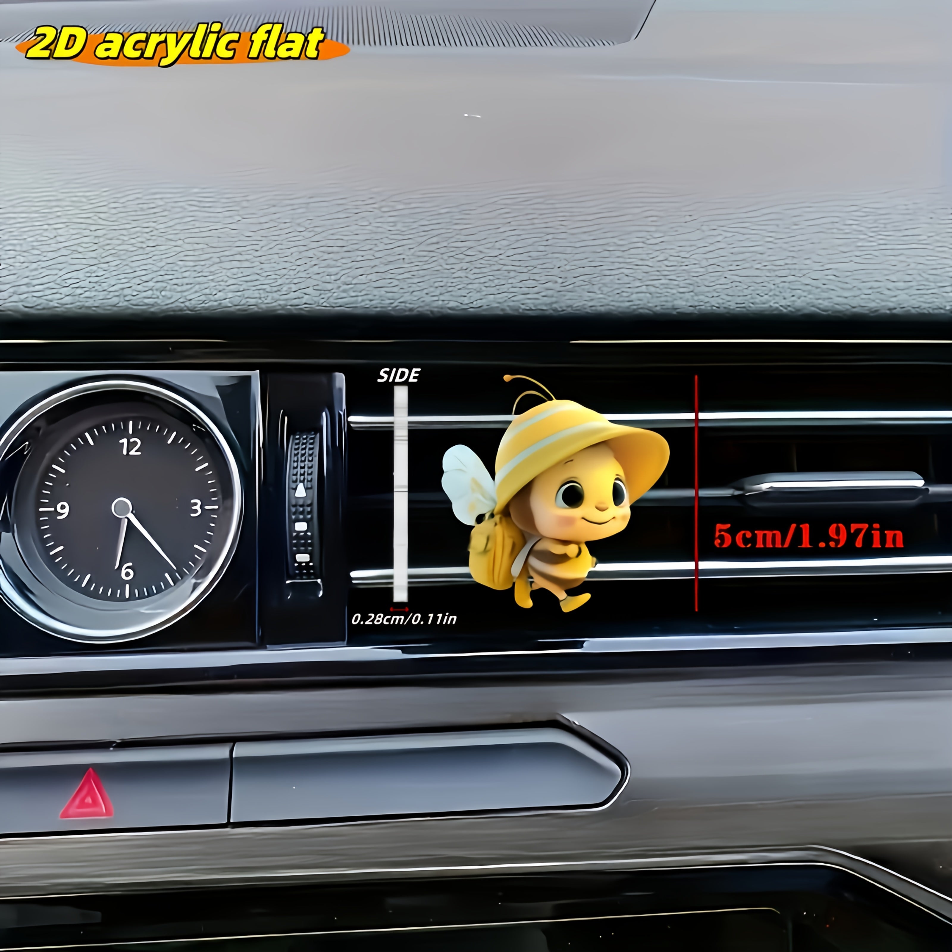 Car Air Vent Aroma Decor Clip 2D Flat Cute Bee Pattern Holder for Vehicle