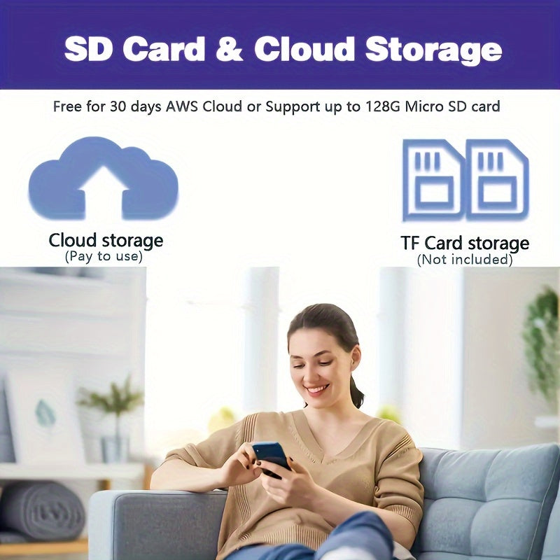 Smart WiFi Camera with Night Vision Two-Way Audio Wide Angle Lens for Real-Time Monitoring